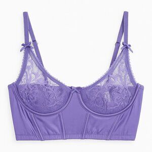 Secret Midnight Lavender Lace Balconette Bra | Size S